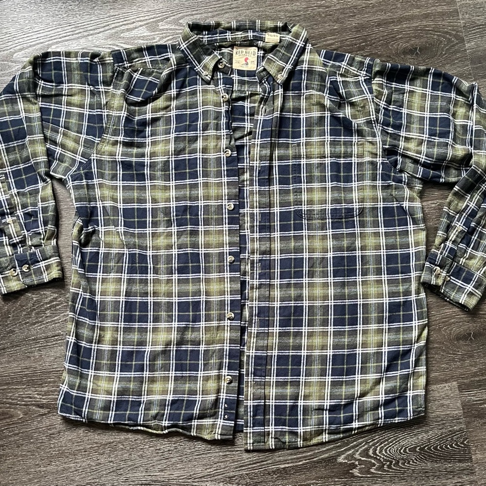 Abercrombie & Fitch Green and Blue Casual Button Down Shirt